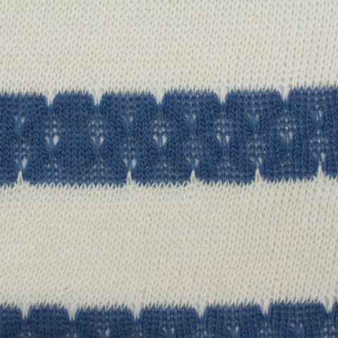 Blue Horizontal-Stripe Jersey Knit, Polyester, 218 gsm