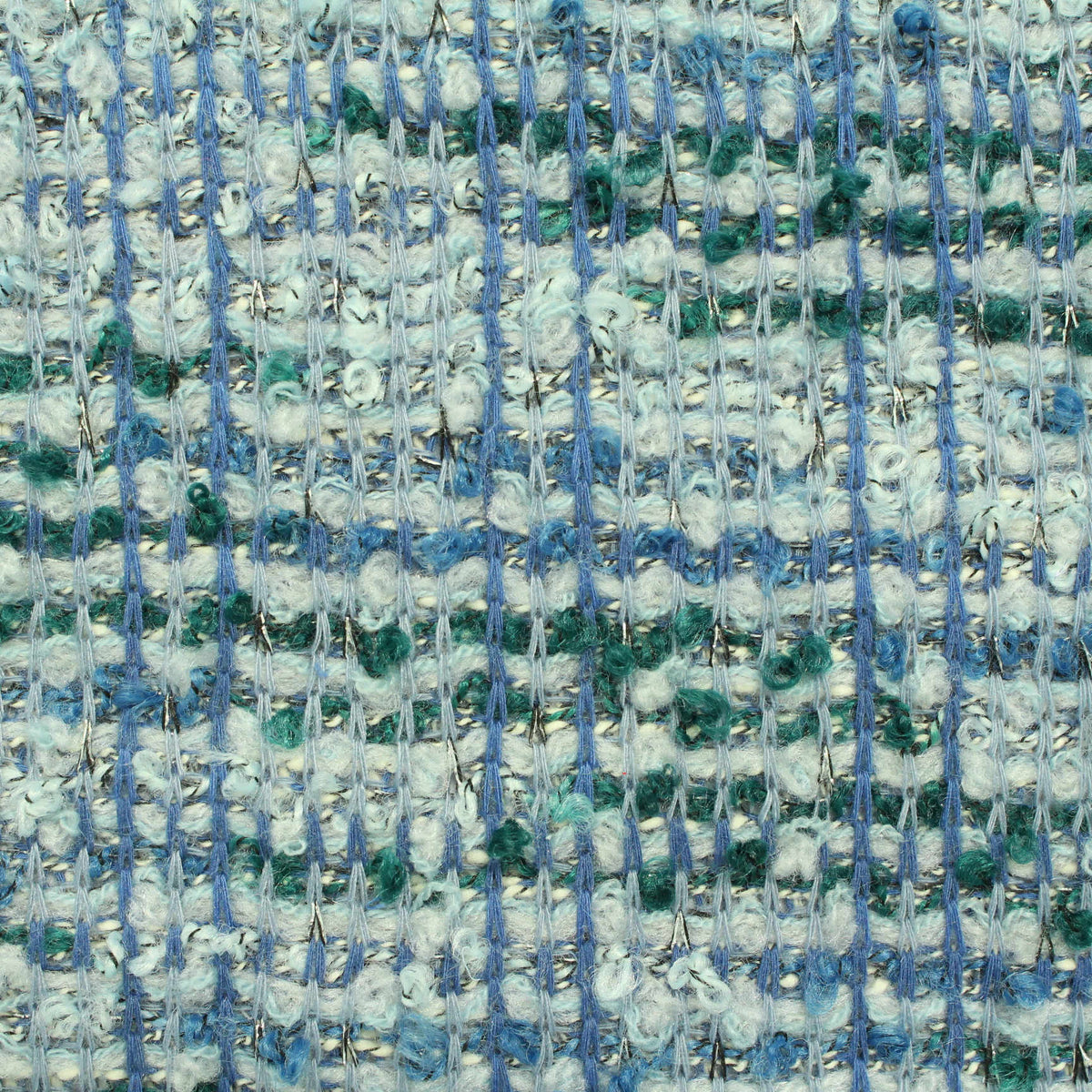 Blue Plaid Chunky Knit, Polyester, 340 gsm