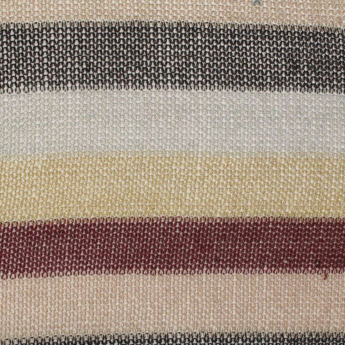 Black Horizontal-Stripe Chunky Knit, Poly-Metallic, 203 gsm