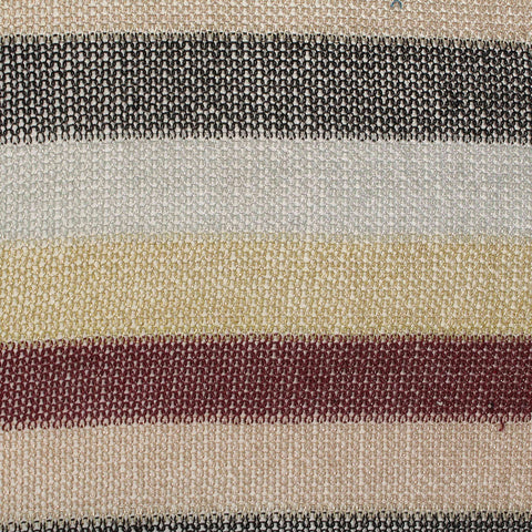 Black Horizontal-Stripe Chunky Knit, Poly-Metallic, 203 gsm