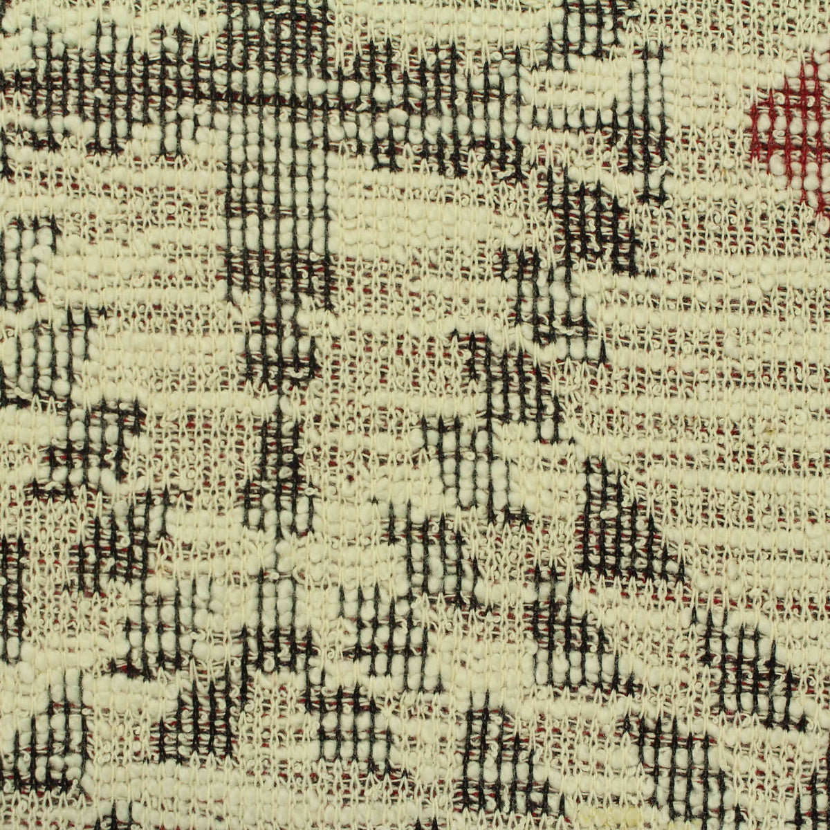 Cream Abstract Interlock Knit, Cotton-Poly