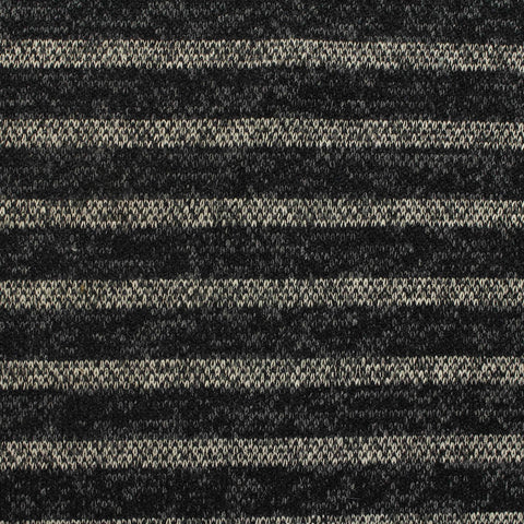 Dark Grey Horizontal-Stripe Rib Knit, Poly-Viscose, 260 gsm
