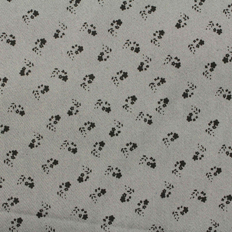 Black Floral Twill, Cotton-Poly