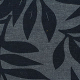 Navy Leaf Oxford, Cotton-Poly