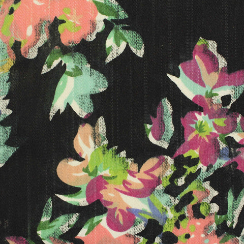 Pink Bold-Floral Canvas, Poly-Cotton