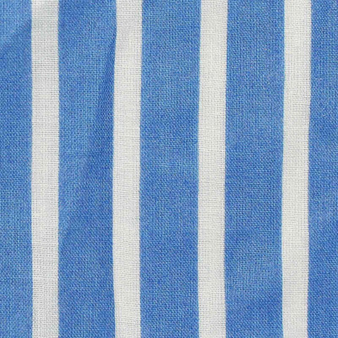 Blue Vertical-Stripe Poplin, Cotton, 70 gsm