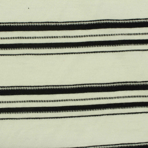Black Horizontal-Stripe Jacquard, Poly-Viscose, 155 gsm