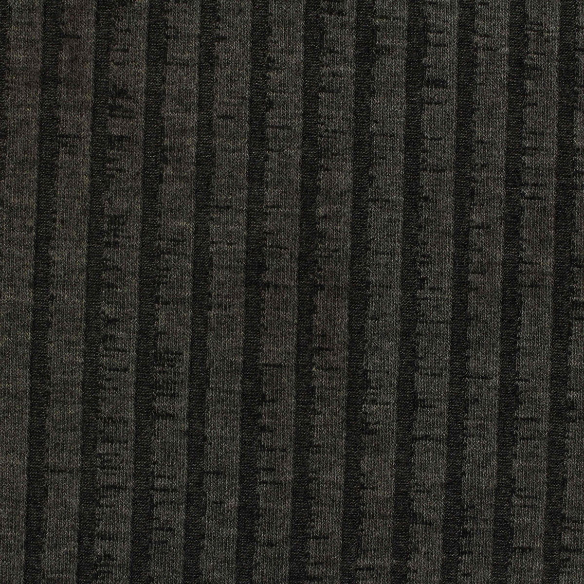 Dark Grey Vertical-Stripe Rib Knit, Viscose