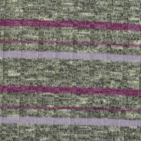Grey Marl Rib Knit, Poly-Viscose, 190 gsm