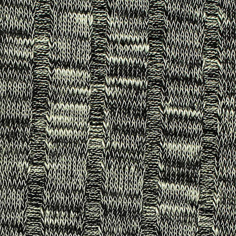 Black Marled-Stripe Rib Knit, Viscose-Poly