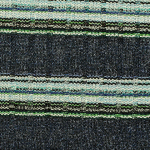 Dark Blue Horizontal-Stripe Rib Knit, Poly-Viscose, 190 gsm, 160 cm
