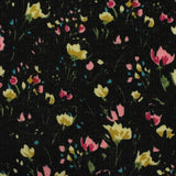 Black Floral Rib Knit, Polyester