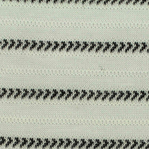 Grey Horizontal-Stripe Knit, Polyester, 120 gsm, 165 cm