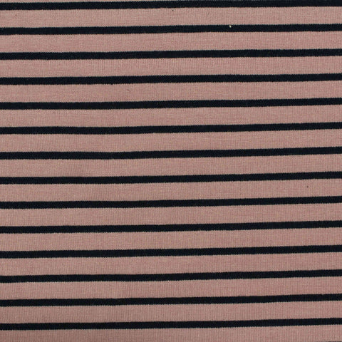 Black Stripes Jersey Knit, Poly-Viscose, 224 gsm