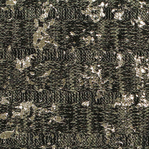 Silver Abstract Rib Knit, Viscose-Poly