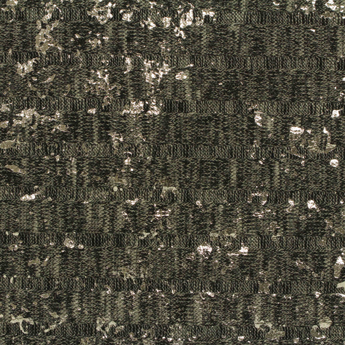 Silver Abstract Rib Knit, Viscose-Poly