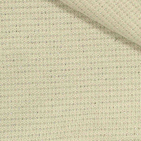 Viscose Polyester Metallic Rib Knit Fabric, 130 gsm, 165 cm — Beige