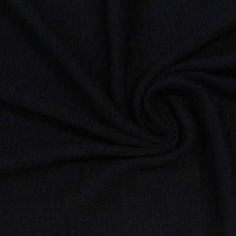 Viscose Polyester Stretch Chunky Knit Fabric, 200 gsm — Black