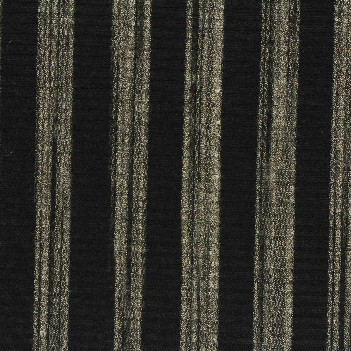 Black Vertical-Stripe Rib Knit, Polyester, 215 gsm
