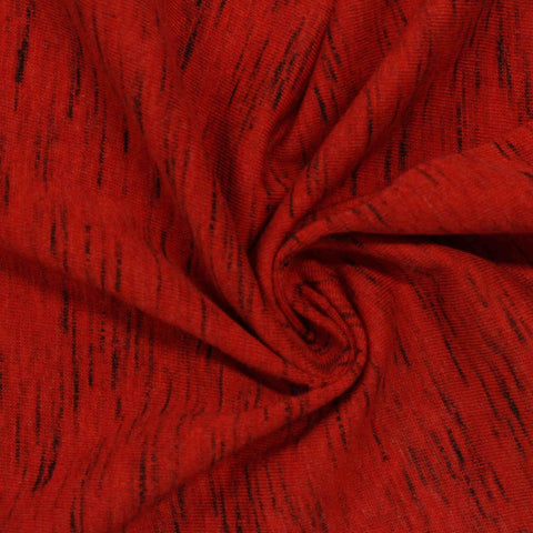 Red Marl Jersey Knit, Cotton, 180 gsm