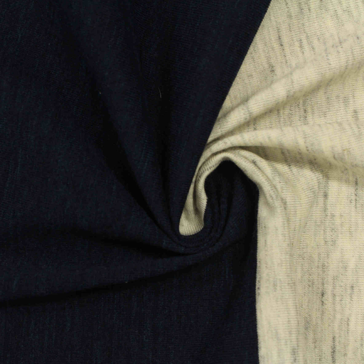 Black Marl Jersey Knit, Cotton-Poly, 157 gsm