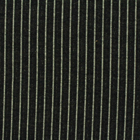 Black Vertical-Pinstripe French Terry, Cotton-Poly