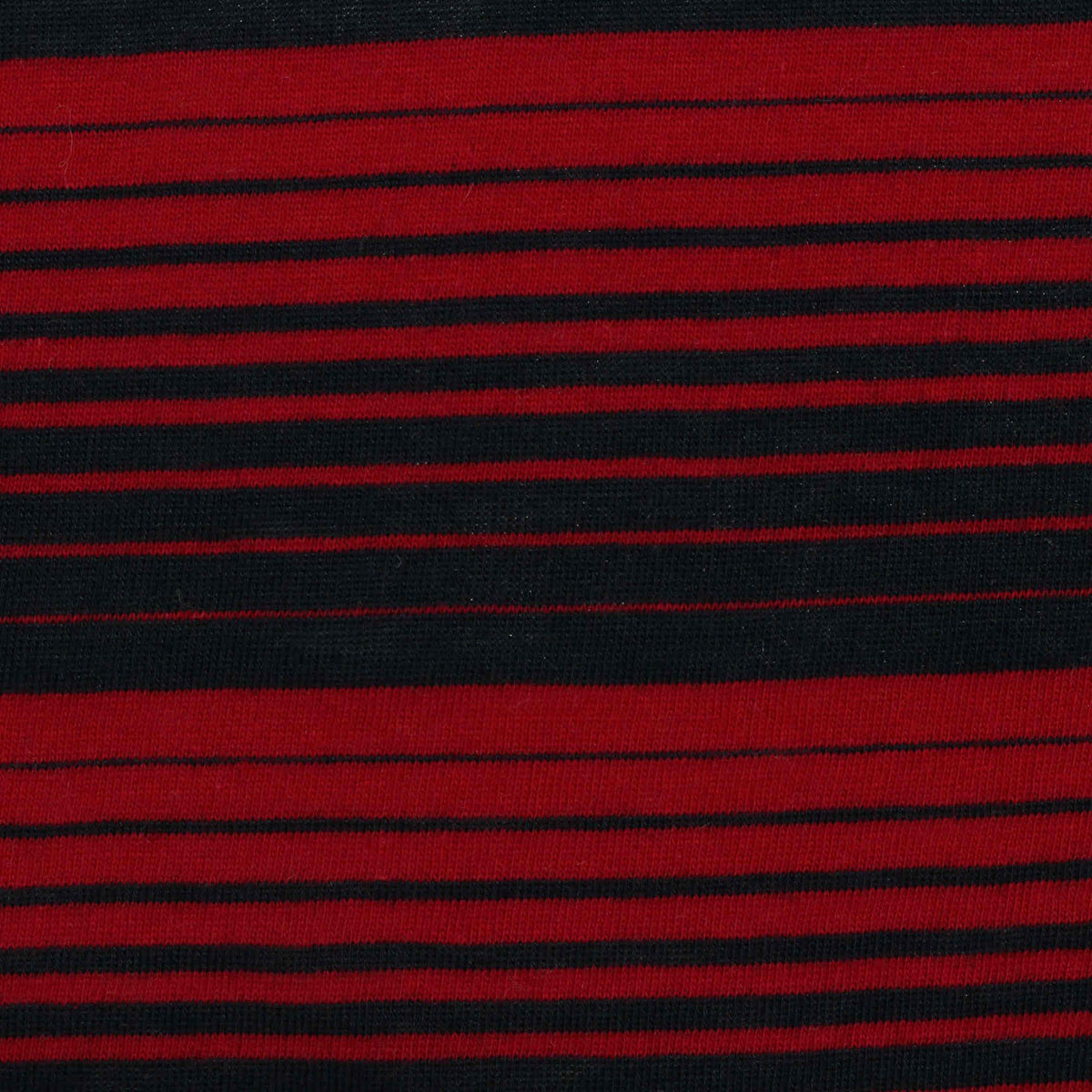 Red Horizontal-Stripe Jersey Knit, Cotton-Viscose