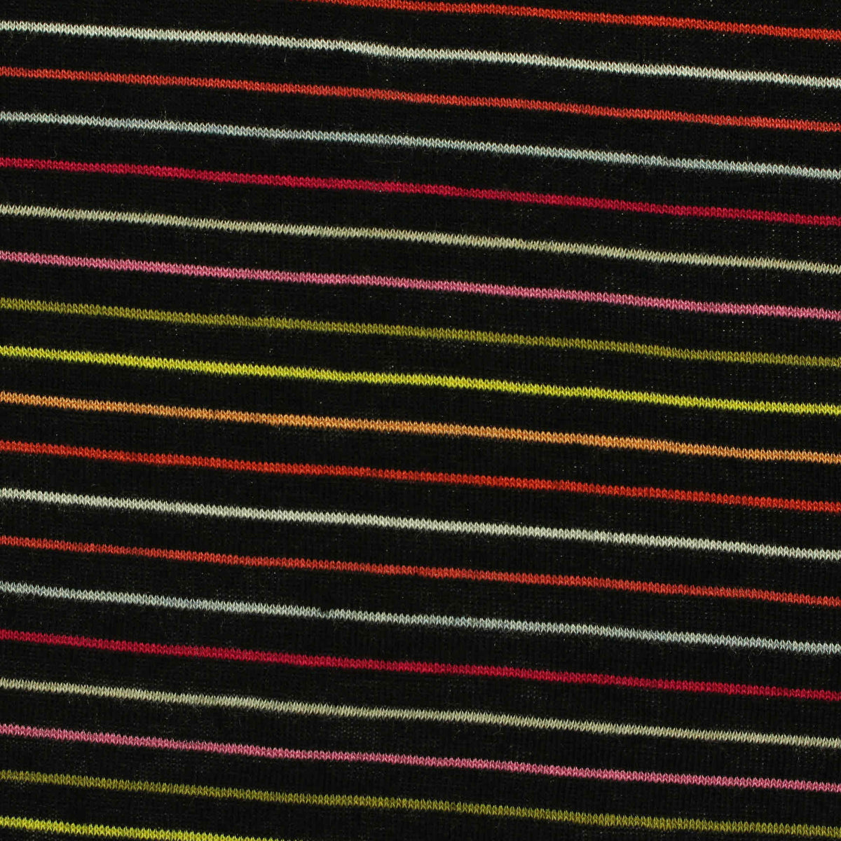 Black Horizontal-Stripe Jersey Knit, Viscose, 140 gsm, 150 cm