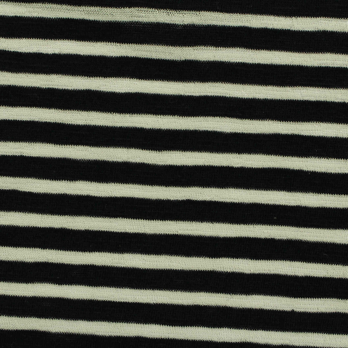 Black Horizontal-Stripe Knit, Cotton-Poly, 110 gsm