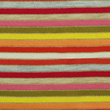 Multicolor Horizontal-Stripe Jersey Knit, Viscose-Poly