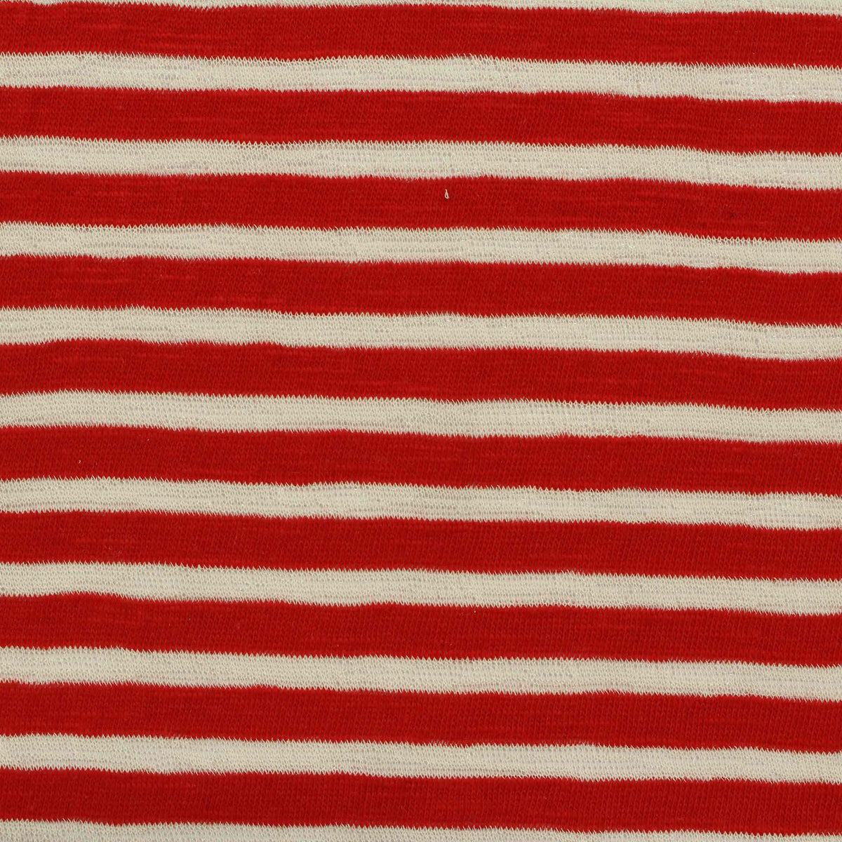 Red Horizontal-Stripe Knit, Cotton-Poly, 110 gsm