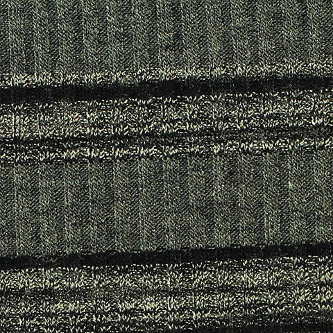 Light Grey Horizontal-Stripe Rib Knit, Poly-Viscose, 205 gsm