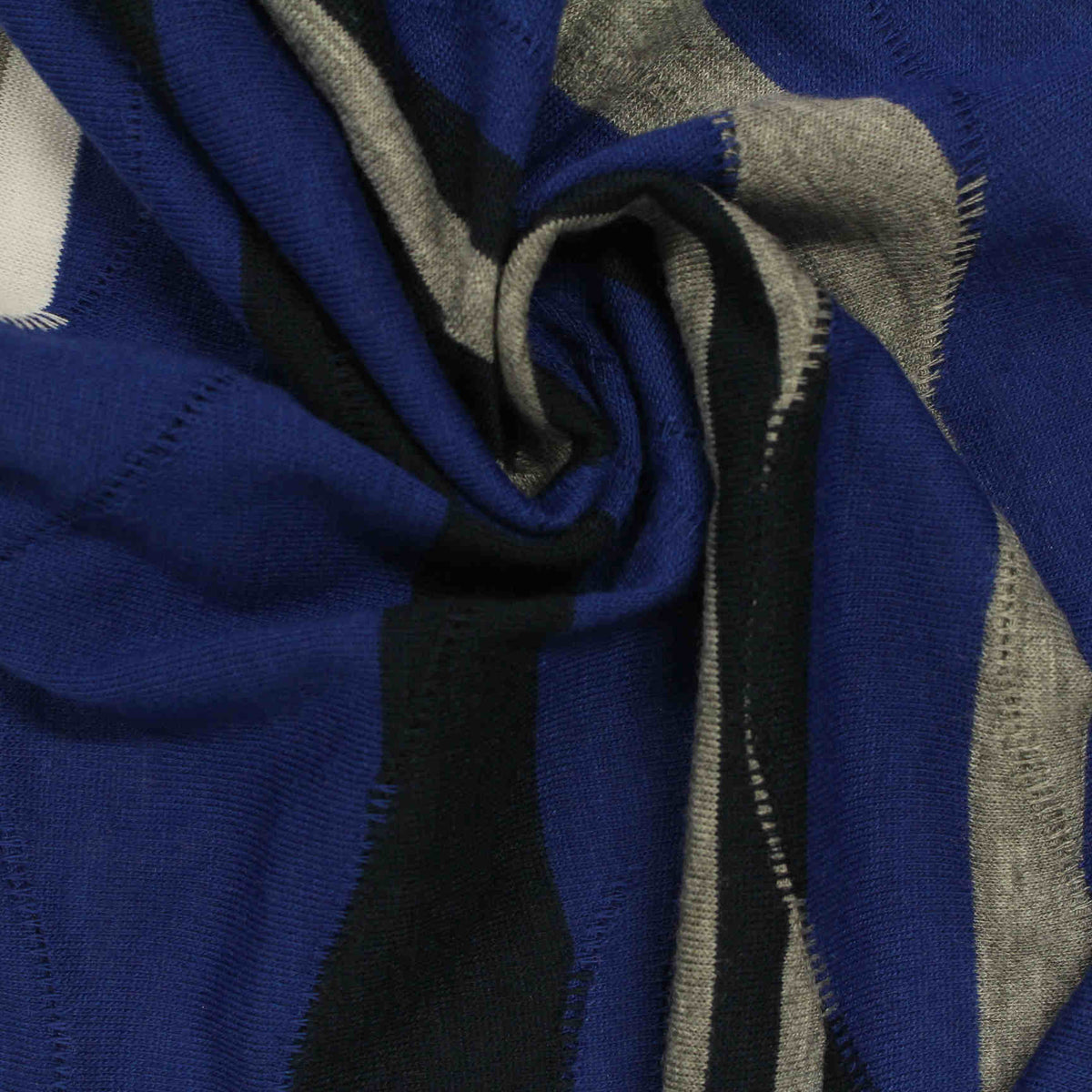 Blue Stripes Jacquard, Poly-Viscose, 147 gsm