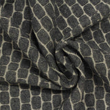 Dark Grey Geometric-Grid Chunky Knit, Poly-Cotton