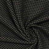 Black Honeycomb Jersey Knit, Cotton-Poly