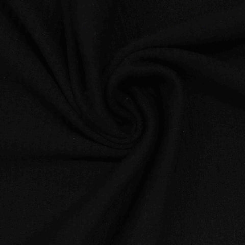 Viscose Stretch Interlock Knit Fabric, 342 gsm, 160 cm — Black