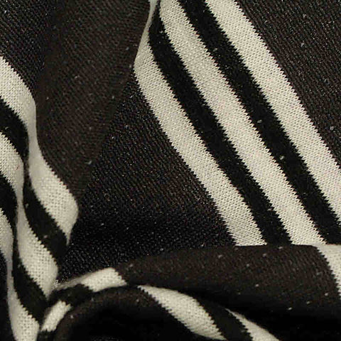 Dark Brown Vertical-Stripe Jersey Knit, Polyester
