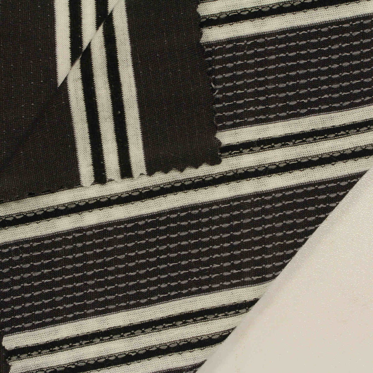 Dark Brown Vertical-Stripe Jersey Knit, Polyester