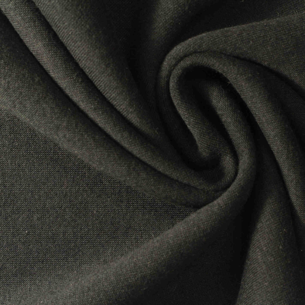 Cotton Modal French Terry Fabric, 324 gsm, 153 cm — Black