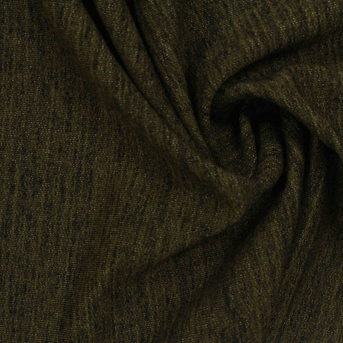 Dark Olive Marl French Terry, Poly-Cotton, 225 gsm