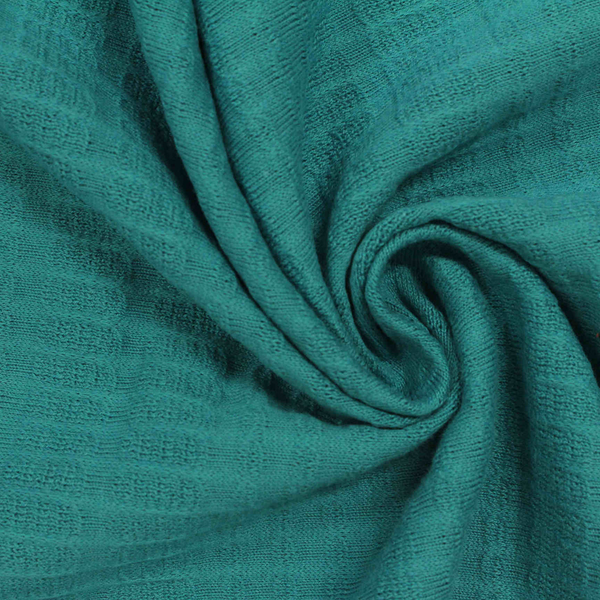 Teal Tone-on-Tone Square Jersey Knit, Cotton