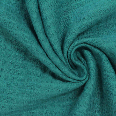 Teal Tone-on-Tone Square Jersey Knit, Cotton
