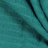 Teal Tone-on-Tone Square Jersey Knit, Cotton — texture