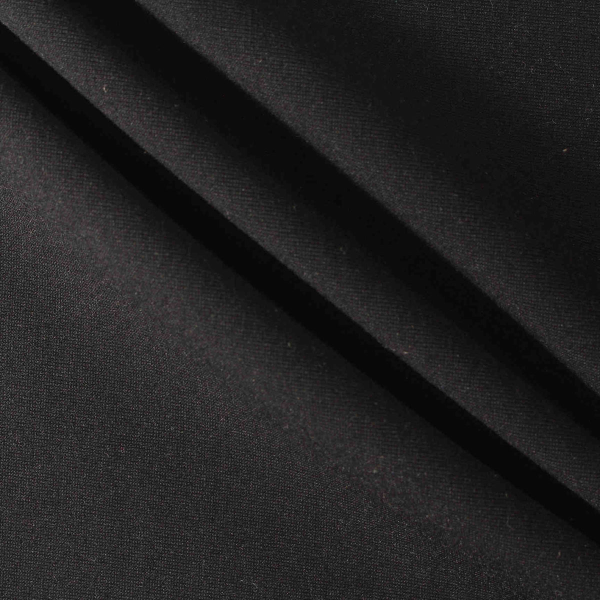 Polyester Viscose Stretch Scuba Knit Fabric, 485 gsm, 163 cm — Black