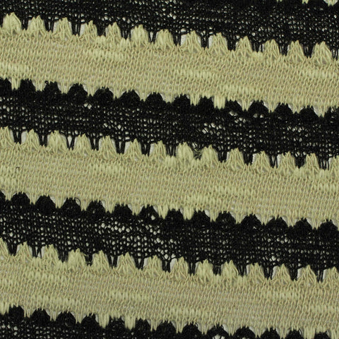 Black Horizontal-Stripe Jacquard, Cotton-Poly, 210 gsm