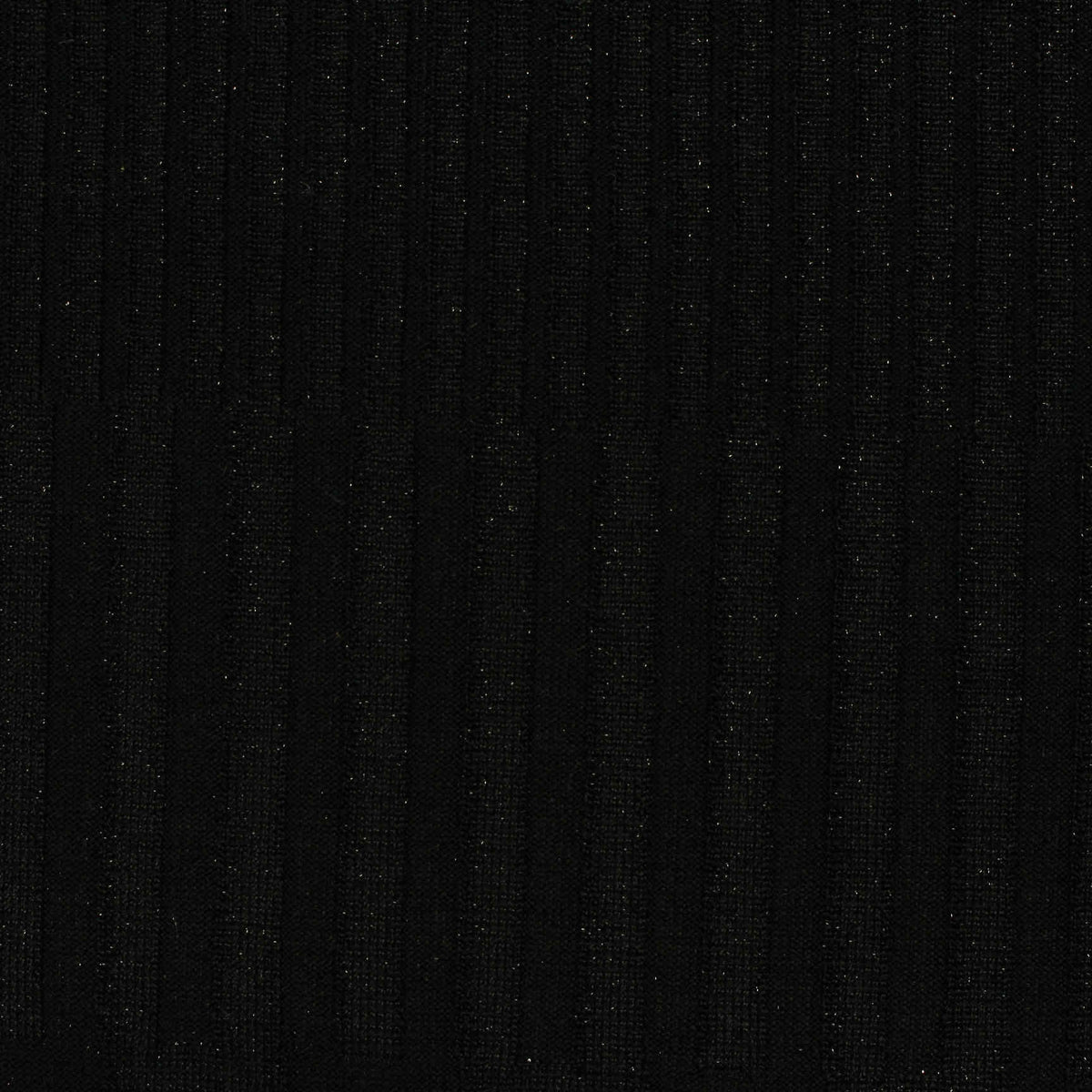 Polyester Metallic Stretch Rib Knit Fabric, 271 gsm — Black