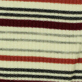 Cream Horizontal-Stripe Rib Knit, Viscose — texture