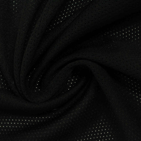 100% Polyester Mesh Fabric, 118 gsm — Black