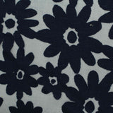 Dark Blue Floral Knit, Viscose-Poly
