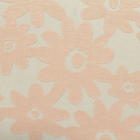 Light Pink Flowers Knit, Viscose-Poly